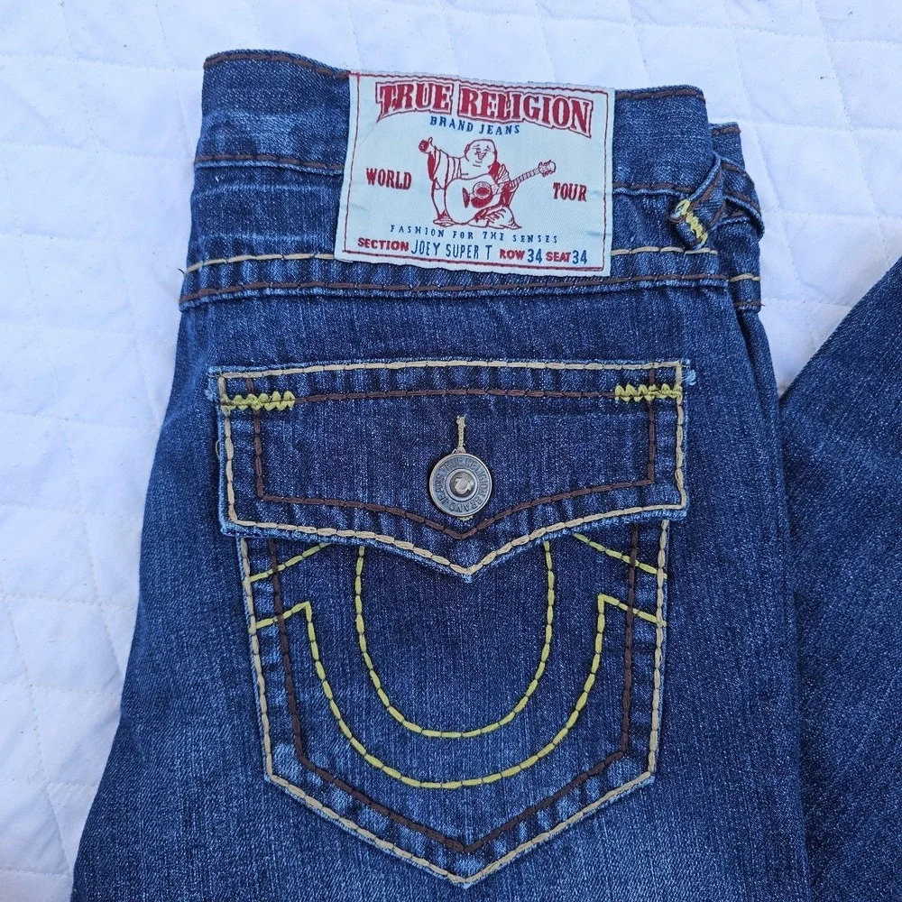True Religion Joey Super T‎ Denim Jeans Bootcut USA Mens Size 34 x 34